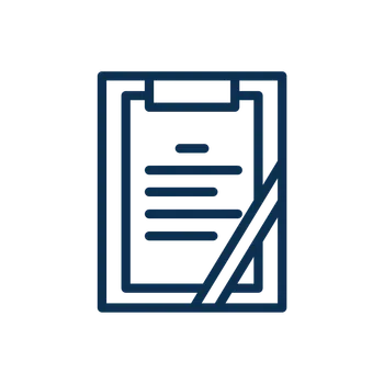 Outline icon of a clipboard with a pencil indicating note-taking or document editing.