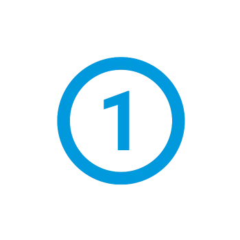 Blue number one inside a blue circle with a transparent background