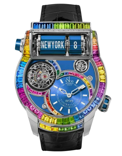 a watch with a blue band