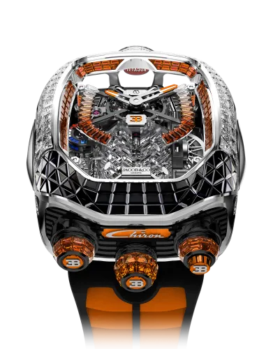 Bugatti Chiron White Diamonds And Orange Degrade Sapphires Jacob