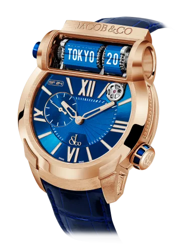 a blue wrist watch