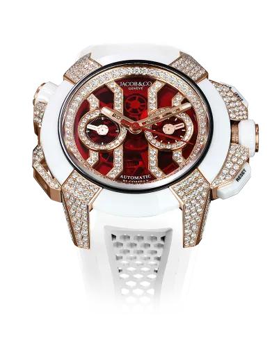 Epic X Chrono Full Pave Red Crystal White Diamonds Jacob Co