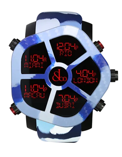 Ghost Multiple Time Zones Carbon Camouflage Blue Jacob Co