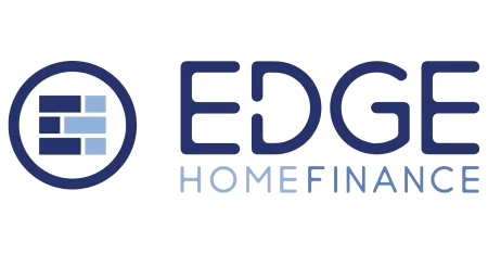 Edge Home Finance logo with blue brick wall icon and modern text design