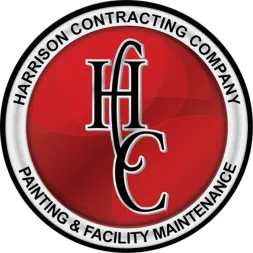 Harrison Contracting Company logo with red background and black HAC initials, highlighting painting and facility maintenance.