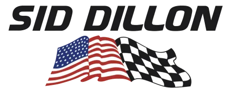 Sid Dillon logo with American flag and black-and-white checkered racing flag below the text.