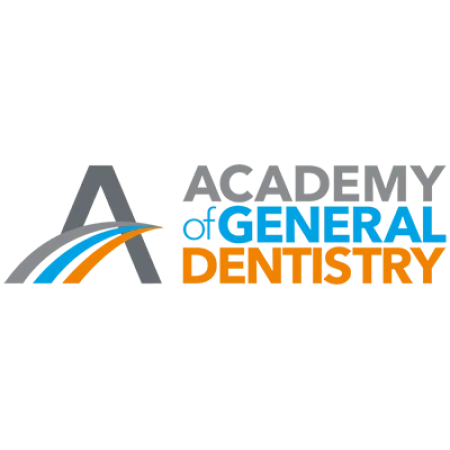 Logo of Academy of General Dentistry with stylized grey A and blue and orange swooshes.
