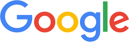 Colorful Google logo with blue, red, yellow, and green letters on a transparent background.