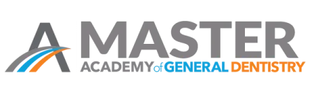 Logo of Master Academy of General Dentistry with stylized A and colorful swoosh design.