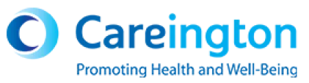 Careington logo with blue circular icon and text promoting health and well-being.