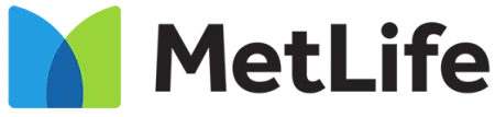 MetLife logo with blue and green abstract shapes beside bold black text.