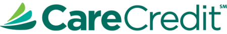 CareCredit logo with teal and green triangular shapes beside the company name in teal text