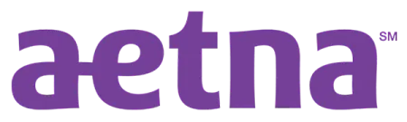 Purple Aetna logo with stylized lowercase letters on a transparent background.
