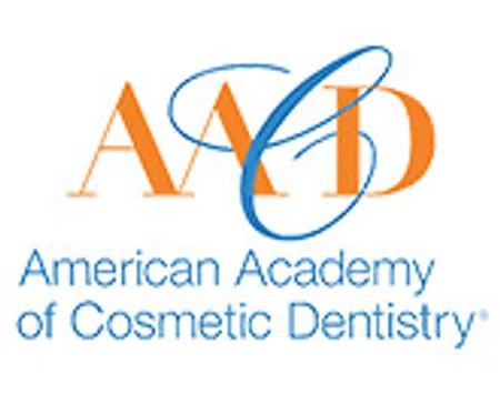 Logo of the American Academy of Cosmetic Dentistry with stylized orange and blue letters A, A, C, D