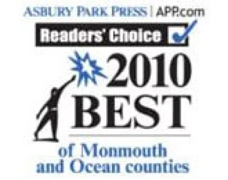 2010 Readers' Choice award badge for the best of Monmouth and Ocean counties by Asbury Park Press.