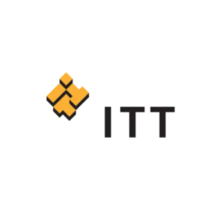 ITT logo with orange geometric symbol and black letters on a white background