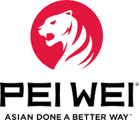 Red circle with a black roaring lion head silhouette and the word FIWEI below it in bold letters.