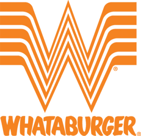 Whataburger logo with stylized orange W and bold text on white background