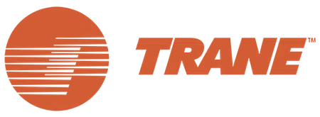 Trane logo with orange stylized circle and bold uppercase text on a white background