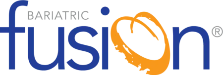Bariatric Fusion logo with blue and orange text and design accents on a white background