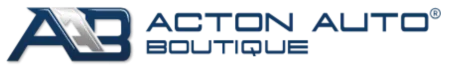 Acton Auto Boutique logo with stylized AAB letters in dark blue and silver