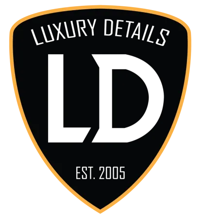 Black shield logo with gold border featuring large LD letters and Luxury Details text with established date 2005