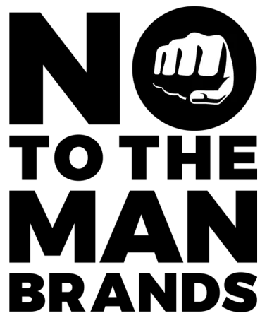 Black and white logo of a clenched fist punching forward inside a circle