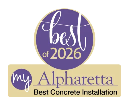 Best of 2026 award badge for My Alpharetta Best Concrete Installation with purple and beige colors