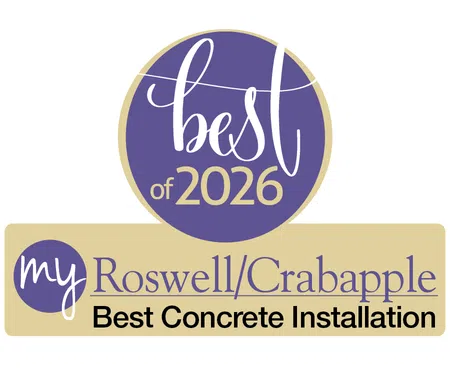 Best of 2026 award logo for My Roswell/Crabapple Best Concrete Installation in purple and beige colors