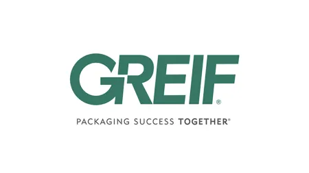 Greif company logo with tagline Packaging Success Together in green and black text on white background