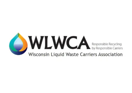 Logo of the Wisconsin Liquid Waste Carriers Association featuring a water droplet design.