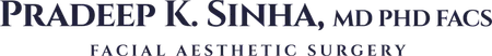Logo of Pradeep K. Sinha Facial Aesthetic Surgery with professional serif typography.