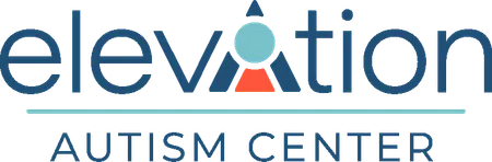 Elevation Autism Center logo with stylized letters and colorful geometric shapes above text.