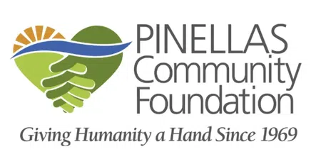 Logo of Pinellas Community Foundation featuring a heart with a sun, hands, and the tagline since 1969