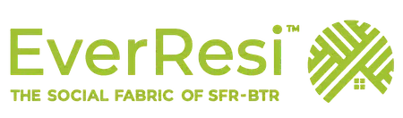 EverResi logo with green text and tagline The Social Fabric of SFR-BTR alongside a circular yarn ball icon.