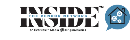 Inside The Vendor Network logo with text and a blue speech bubble featuring a house and people icons.
