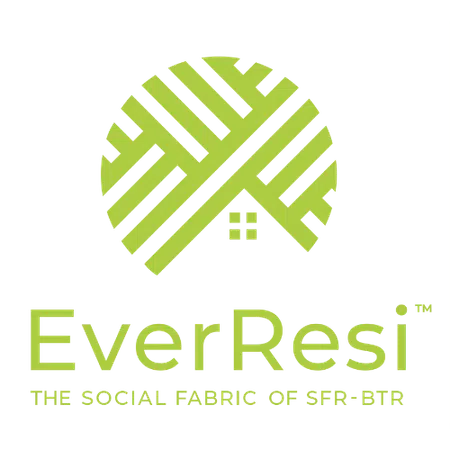 Green EverResi logo with stylized house and fabric pattern above slogan The Social Fabric of SFR-BTR.