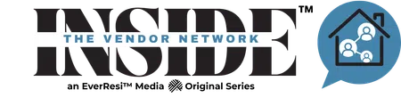 Inside The Vendor Network logo with a house and network icon in blue and black color scheme