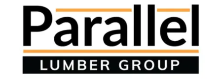 Parallel Lumber Group logo with black and orange text on a white background