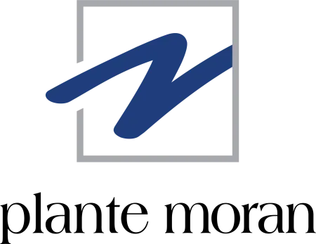 Blue stylized letter N inside a gray square frame with text underneath on white background