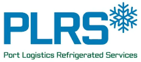 PLRS logo with bold blue letters and a blue snowflake symbol, representing refrigerated logistics services.