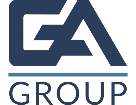 Dark blue EA Group logo with stylized letters and a horizontal line above the company name.