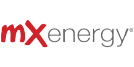 MXenergy logo featuring red and gray text with a stylized red X.