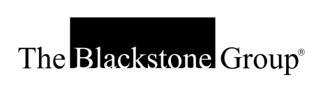 Blackstone logo with white text on a solid black background.