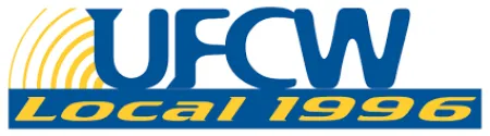 UFCW Local 1996 logo with blue text and yellow design elements