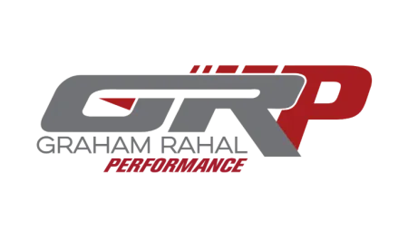 Logo of Graham Rahal Performance featuring GRP initials in gray and red colors.