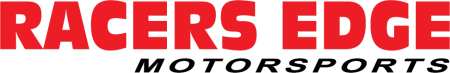 RACERS EDGE logo in bold red uppercase letters on a transparent background