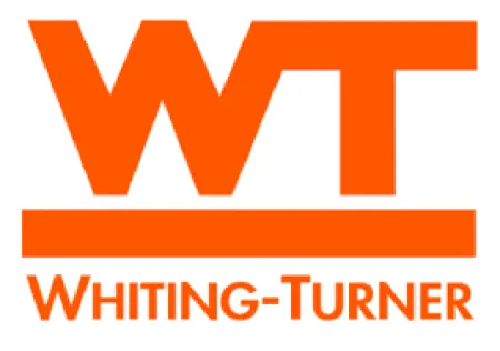 Whiting-Turner logo with bold orange letters WT and the company name beneath an orange bar