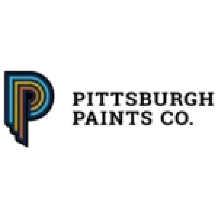Stylized letter P logo with layered blue, yellow, and brown lines on a black background