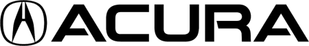Acura logo with stylized 'A' emblem and bold black lettering on transparent background